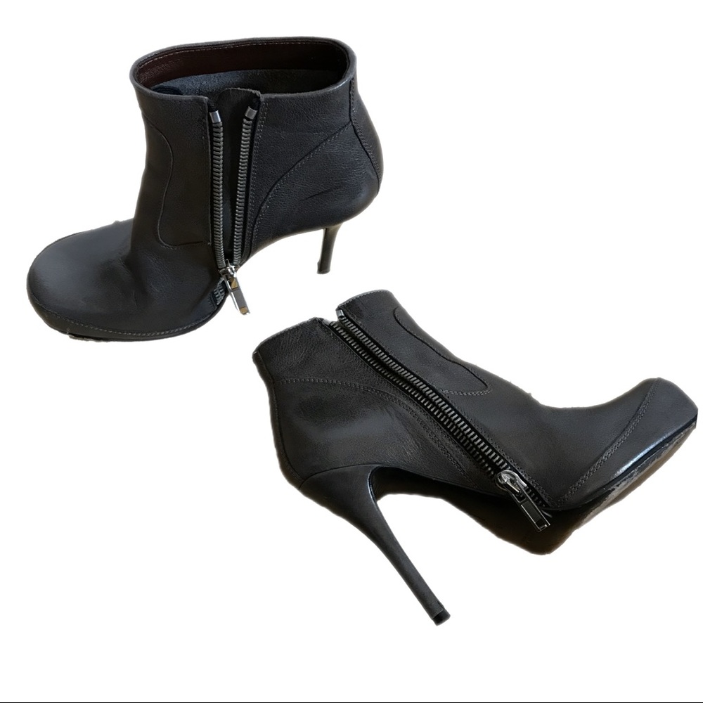 Rick Owens Taupe Grey Ankle Boots Stiletto Heel